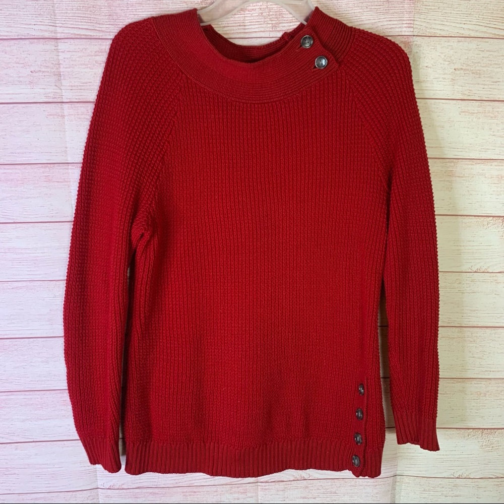Pendleton Button Neck & Hem Detail Sweater Size S… - image 1